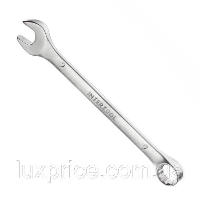 Ключ комбінований 9 мм CrV INTERTOOL HT-1209 Luxprice, фото 1