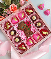 Шоколадный подарочный набор Шоколадные конфеты с начинкой Фигурки из шоколада Мишка Шоколад ручной работы
