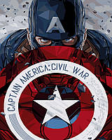 Картина по номерам Капитан Америка со щитом (BRM3941) 40 х 50 см