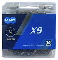 Ланцюг KMC X9 Gray 1/2 X 11/128 114 Original 9 швидкостей, із замком