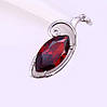 Кулон родій, Великий червоний камінь, Xuping, фото 2