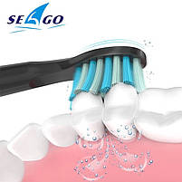 Насадки для звукової зубної щітки Seago SG-507/515/551/575/910/958/949 Black 10 штук, фото 6