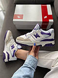 Кросівки чоловічі New Balance 550 White Purple біла шкіра Chower біленс демісезонні весна модні В'єтнам, фото 3