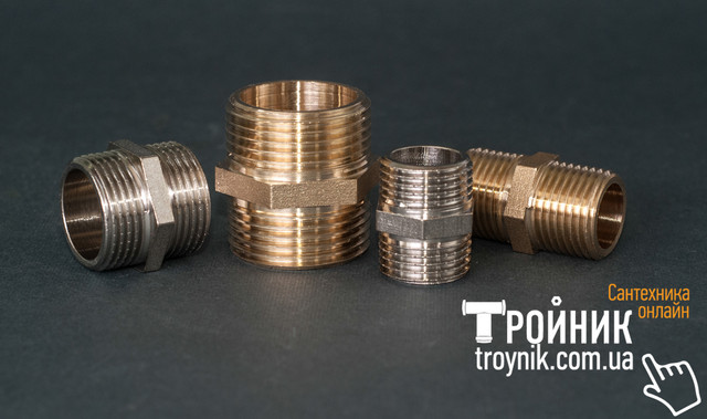 Різьбові латунні ніпелі рівносторонні RS-K, ASCO Armatura, Valtec, STA всі діаметри Різьбові латунні ніпелі рівносторонні RS-K, ASCO Armatura, Valtec, STA всі діаметри