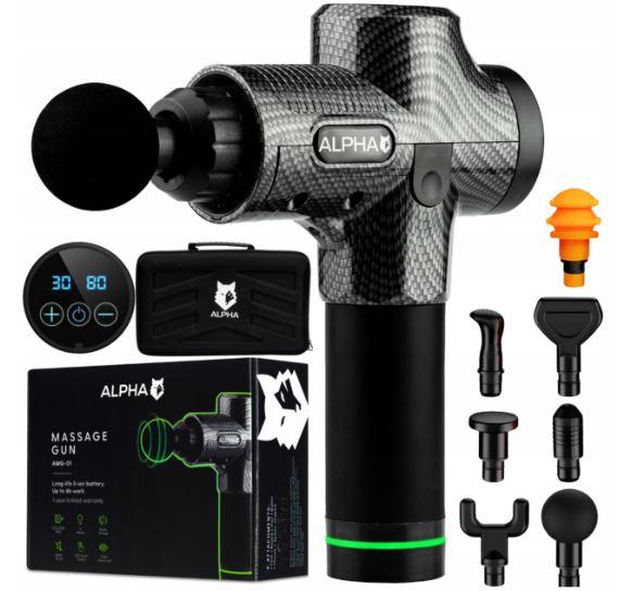 Перкусійний ручний масажер пістолет Alpha AMG-01 100Вт