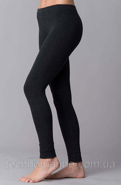 Женские термо лосины с шерстью однотонные черные - фото 1 - id-p23178929