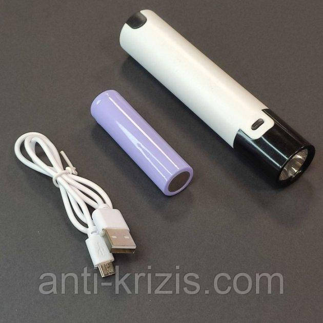 Ліхтар-лампа ручний акумуляторний ZJ-112 USB, АКБ 18650, РОЗРУЧНИЙ!, фото 1