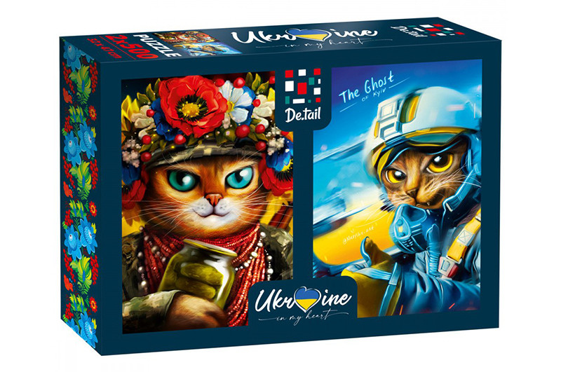 Пазли "Сat soldier & the Ghost of Kyiv cat" 2в1 500ел.№DT500-09(4)