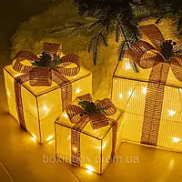 GIGALUMI Набор из 3 светодиодных подарочных коробок с банто