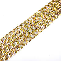 Металевий ланцюжок для сумок, золото, 16х12 мм.