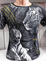 Мужская футболка трикотажная PARADIS-ТИГР размер норма 46-52,цвет черный