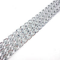 Металевий ланцюжок для сумок, срібло, 18х12 мм.