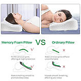 Подушка лортопедична для здорового сну memory latex pillow м'яка з ефектом пам'яті, фото 8