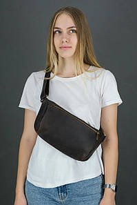 Шкіряна сумка Модель №56 міні, натуральна Вінтажна шкіра, колір коричневий Шоколад