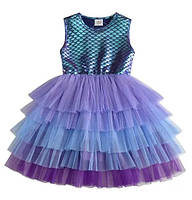 Детское карнавальное платье для девочки русалочки Ариэль с юбкой пачкой, принцессы рост 98, 110, 116, 122, 128