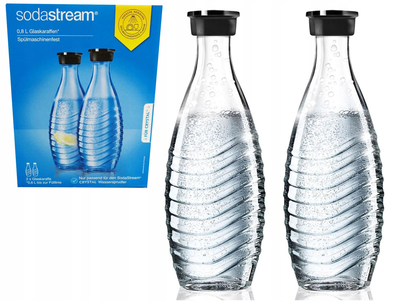 СТЕКЛЯННЫЕ БУТЫЛКИ ДЛЯ САТУРАТОРА SODASTREAM 2ШТ 0,5 Л - фото 1 - id-p1793223423