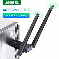 WiFi адаптер AC1300 UGREEN CM493 двухдиапазонный 5G и 2.4G USB 3.0 Ethernet-приемник (50341)