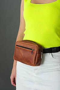 Шкіряна сумка Модель №59, натуральна Вінтажна шкіра, колір коричневий, відтінок Коньяк