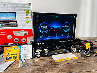 1DIN Автомагнітола Android Pioneer 7188A з висувним екраном 7" з WIFI, BT, GPS, USB, FM + КАМЕРА В ПОДАРУНОК