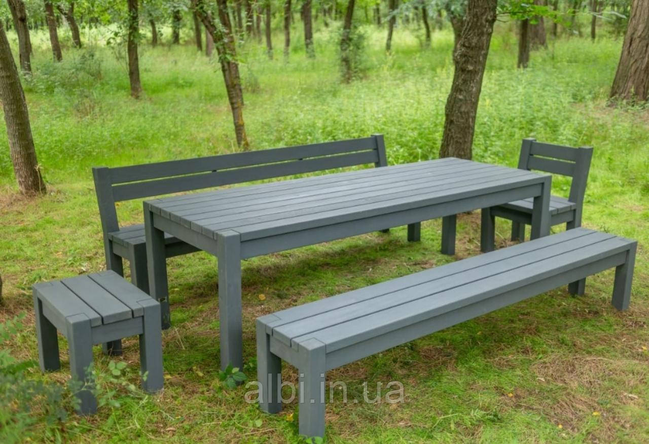 Стіл садовий із натурального дерева з комплекту Альфа 1,6 м