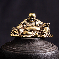 Мідна маленька статуетка фігурка усміхається великий живіт Будда Матрея