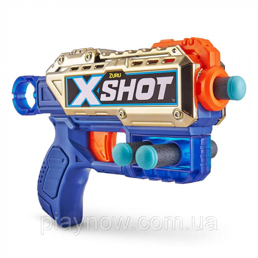 Дитячий швидкострільний бластер Zuru X-Shot Excel Kickback Golden, фото 1