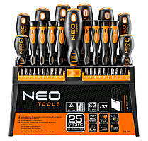 Викрутки Neo Tools набір 37шт, 20 біт, SL,PH,PZ,Torx,H, сталь S2, з підставкою Baumar - Порадуй Себе