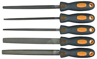 Напилки по металу Neo Tools, набір 5шт, рукоятка двокомпонентна, 200мм Baumar - Порадуй Себе