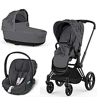 Коляска Cybex 3в1 Priam 4.0  Simply Flowers Grey шасі Matt Black / Автокрісло Cloud Z-iSize