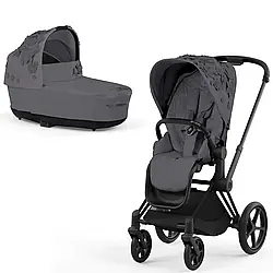 Коляска Cybex 2 в 1 Priam 4.0 Simply Flowers Grey шасі Matt Black 2022 р