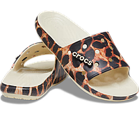 Шлепки Classic Crocs Animal Remix Slide Bone/Leopard W11