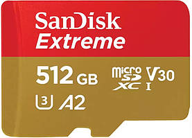 Карта пам'яті SanDisk microSD  512GB C10 UHS-I U3 R190/W130MB/s Extreme V30 Baumar - Порадуй Себе