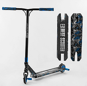 Самокат трюковий Best Scooter BS з принтом, ПЕГИ+HIC, Синій 77566