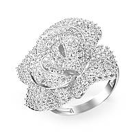 Золотое кольцо цветок с бриллиантами 2,80 карат. Белое золото