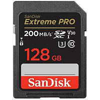 Карта пам'яті SanDisk SD  128GB C10 UHS-I U3 R200/W90MB/s Extreme Pro V30 Baumar - Порадуй Себе