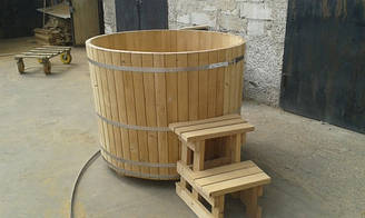 Купель круглая из термодерева - термососна. Размер 150х120см.