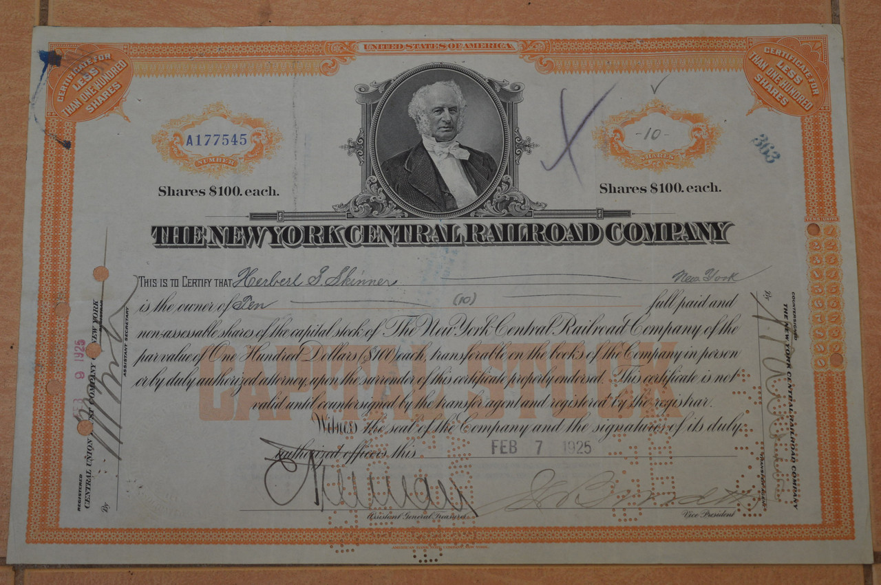 Акція. США. 1925 рік No7545 (Б-1)