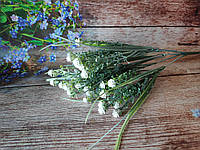 Букет гіпсофіли з травичкою, (5 гілочок, довжина 30 см), колір БІЛИЙ