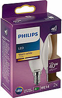 Philips Светодиодная свеча E14 набор из 2 шт. 4,3Вт (40Вт) 2700К 470лм