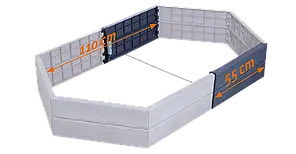 Подовжувач до високої грядки ERGO, довжина 55 см, висота 25 см (комплект = 2 панелі), Висока грядка