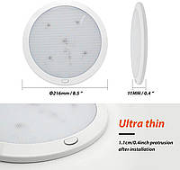 Освітлення Dream Lighting 12Volt LED 8.5inch Panel Light with Switch-Cool White/Blue Interior Lamps/Stole/Dax Lamps