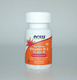 Вітамін Д3 з високою ефективністю, Now Foods, 10 000 МО, 240 капсул