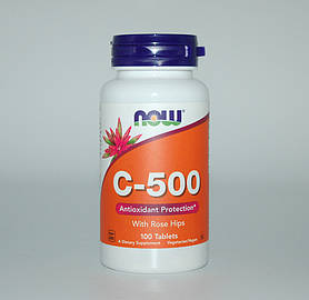 Вітамін С, шипшина, C-500 RH, Now Foods, 500 мг, 100 таблеток