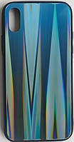 Силіконовий чохол "Скляний Shine Gradient" iPhone X/XS (Deep Blue) №10