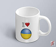 Чашка с принтом я люблю Украину с изображением флага  (02010109001)