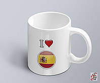 Чашка с принтом я люблю Испанию с изображением флага  (02010109005)