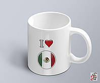 Чашка с принтом я люблю Мексику с изображением флага  (02010109007)