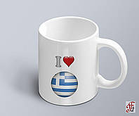 Чашка с принтом я люблю Грецию с изображением флага  (02010109040)