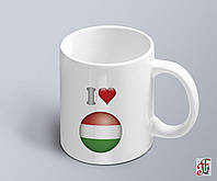 Чашка  з принтом я люблю Угорщину з зображенням прапору  (02010109050)