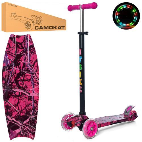 Самокат триколісний
MAXI, алюм + пластик, цв 3 шт. ПВХ, 2пер 120 мм св, кермо 79*88 см, принт, кор. 63*22*15 см, фото 1